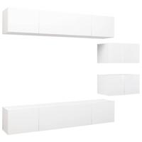 6-delige Tv-meubelset spaanplaat wit - thumbnail