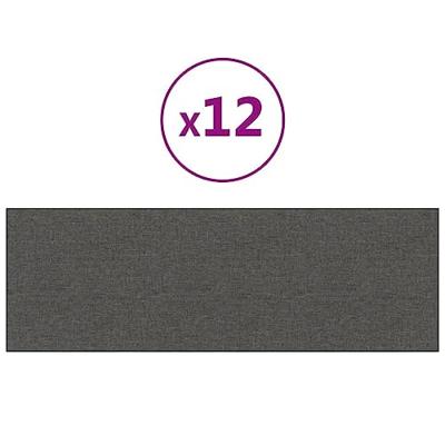 Wandpanelen 12 st 3,24 m 90x30 cm stof donkergrijs Wandpanelen 12 st 3,24 m 90x30 cm stof donkergrijs