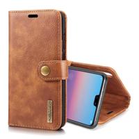 Crazy Horse textuur Flip afneembare magnetische lederen case voor Huawei P20 met houder & kaartsleuven & portemonnee (bruin) - thumbnail