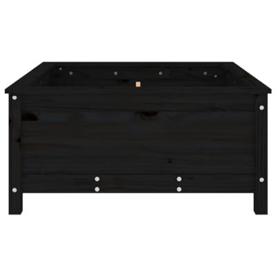 Plantenbak 82,5x82,5x39 cm massief grenenhout zwart