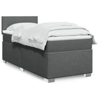 Boxspring met matras stof donkergrijs 90x190 cm - thumbnail