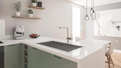 GROHE Minta Keukenkraan - hoog - uittrekbare l uitloop - 2 straalsoorten - supersteel geborsteld 30274dc0