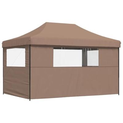 VidaXL Partytent inklapbaar pop-up met 3 zijwanden bruin VidaXL Partytent inklapbaar pop-up met 3 zijwanden bruin