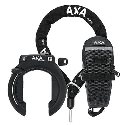 AXA xxl zwart ringslot + zadeltas + ulc100 ketting