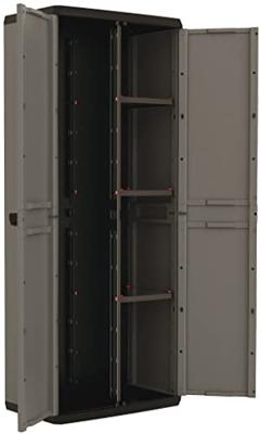 KIS Più opbergkast voor utiliteit - 68 x 39 x 166 cm - houtskoolgrijs en zwart