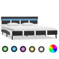 Bedframe met LED kunstleer grijs 120x200 cm - thumbnail