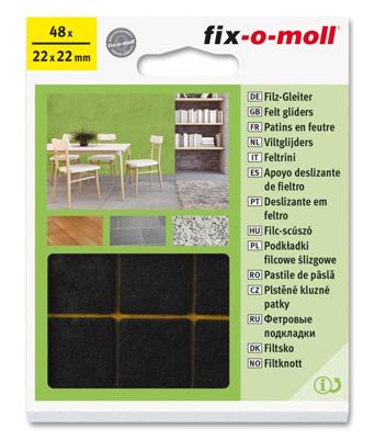 Fix-o-moll viltglijder ø22mm 48st. bruin Fix-o-moll viltglijder ø22mm 48st. bruin