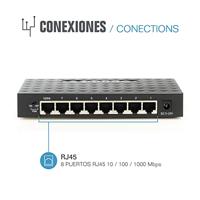 Schakelaar iggual GES8000 Gigabit Ethernet 16 Gbps - thumbnail