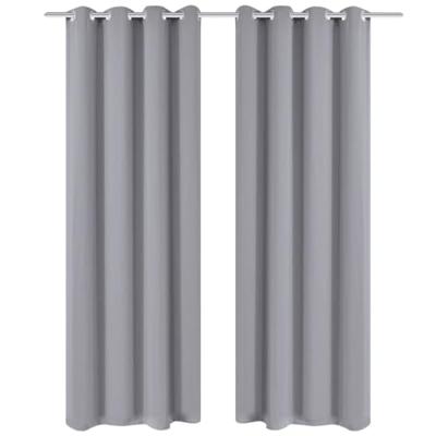 VidaXL Gordijn met metalen ringen verduisterend 270x245 grijs