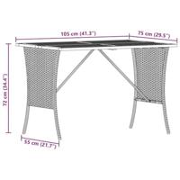 Tuintafel met acaciahouten blad 105x75x72 cm poly rattan beige - thumbnail