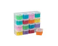 Really Useful Box transparante muurkubus met 16 gekleurde opbergdozen van 0,14 liter - thumbnail