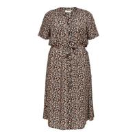 ONLY CARMAKOMA gebloemde jurk CARLOLLIEMMA zwart/oranje/groen - thumbnail