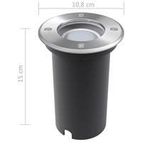 VidaXL Led-grondspots buiten 3 stuks rond - thumbnail