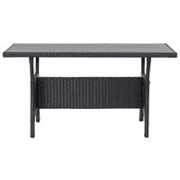 Tuintafel 120x70x66 cm poly rattan zwart - thumbnail