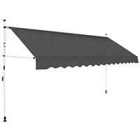 VidaXL Luifel handmatig uittrekbaar 400 cm antraciet - thumbnail