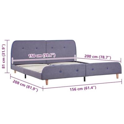 Bedframe zonder matras 150x200 cm lichtgrijs Bedframe zonder matras 150x200 cm lichtgrijs