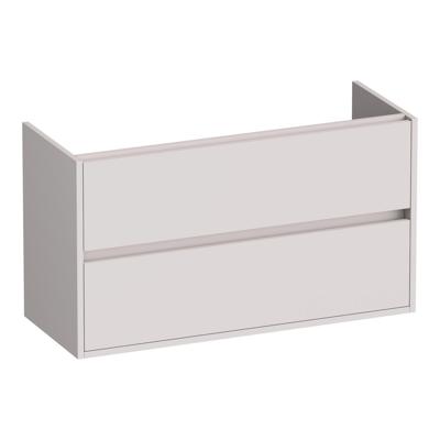 Brauer Adore - Onderkast Ondiep - 100 cm - met 2 Softclose Lades Greeploos en 1 Sifon Uitsparing - Mat Zand