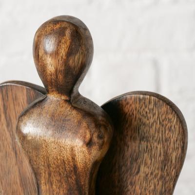 Boltze Home figuur engel hout 16x35cm