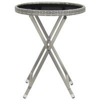 5-delige Bistroset poly rattan en gehard glas grijs - thumbnail