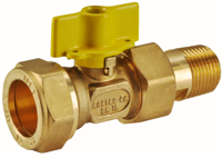 Wiesbaden Riko Gaskogelkranen 22 mm knel x kopp.1/2bui. - thumbnail