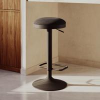 Kave Home Barkruk 'Zaib' Chenille, kleur Zwart - thumbnail