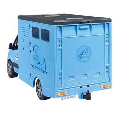 bruder MB Sprinter dierentransporter met paard modelvoertuig - thumbnail