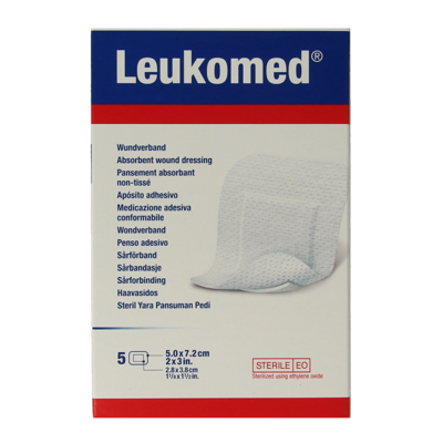 Leukomed Wondverband 7.2 x 5cm steriel 5 Stuks