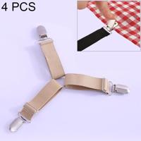 4-delige verstelbare Bedspread tafelkleed gordijn sofa cover houder tent metalen vaste clips (kaki) - thumbnail
