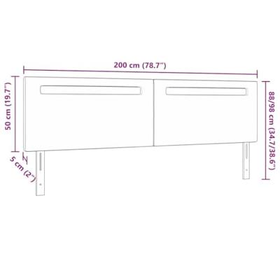 Hoofdbord met LED -striplichten Wandgemonteerd Wit 200 cm PVC