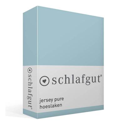 Schlafgut Schlafgut Pure Jersey Hoeslaken M - 120x200 - 130x220 536 Blue Light