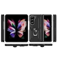 Lunso - Samsung Galaxy Z Fold5 - Armor backcover hoes met ringhouder - Zwart - thumbnail