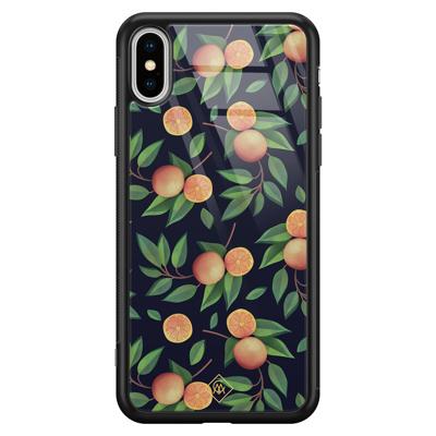 iPhone XS Max glazen hardcase - Orange lemonade