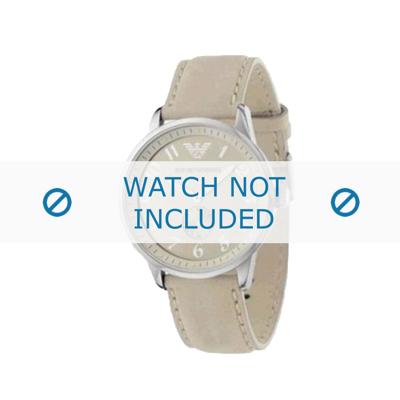 Armani horlogeband AR-0621 Leder Cream wit 20mm Armani horlogeband AR-0621 Leder Cream wit 20mm