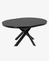 Kave Home Uitschuifbare Ronde Eettafel 'Vashti' 120-160 x 120cm, kleur zwart - thumbnail