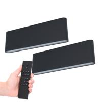 Set van 2 LED Wandlampen Dallas XL - Zwart - 3000K Warm wit - 24 Watt 2480 lumen - IP54 Waterdicht - Up & Down light - Incl. dimmer met afstandsbediening - Binnen & Buiten - thumbnail