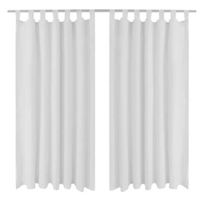 VidaXL Micro-satijnen gordijnen met ringen 140 x 225 cm 2 stuks (wit)