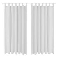 VidaXL Micro-satijnen gordijnen met ringen 140 x 225 cm 2 stuks (wit) - thumbnail