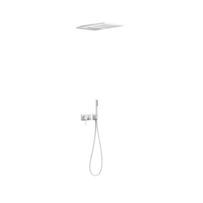 Regendoucheset Tres 3V 3-Weg Mengkraan Met Waterval Handdouche Mat Wit Regendoucheset Tres 3V 3-Weg Mengkraan Met Waterval Handdouche Mat Wit