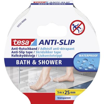 tesa BATH & SHOWER 55533-00000-11 Anti-sliptape Transparant (l x b) 5 m x 25 mm 1 stuk(s) tesa BATH & SHOWER 55533-00000-11 Anti-sliptape Transparant (l x b) 5 m x 25 mm 1 stuk(s)
