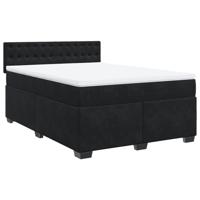 Boxspring met matras fluweel zwart 140x200 cm - thumbnail
