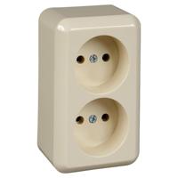 ELSO stopcontact ELG395900 2f. 16 A zonder SK CONTURA pw Crème 1 stuk(s) - thumbnail