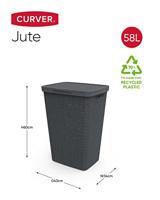 Curver jute wasbox 58 liter donkergrijs - thumbnail