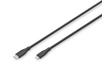 Digitus AK-600110-010-S USB-kabel USB 2.0 Apple Lightning stekker, USB-C stekker 1.00 m Zwart Flexibel, Zeer flexibel, Met USB, Silicone, Uitstekende - thumbnail
