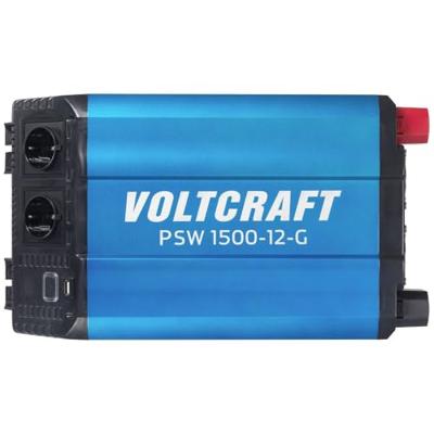 VOLTCRAFT PSW 1500-12-G Omvormer 1500 W 12 V/DC - 230 V/AC Zuivere sinusvorm VOLTCRAFT PSW 1500-12-G Omvormer 1500 W 12 V/DC - 230 V/AC Zuivere sinusvorm
