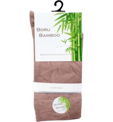 Boru Bamboo sokken - 1 paar - Hoge bamboe sokken, dames, heren - zwart, beige
