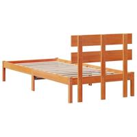 Bedframe met hoofdeinde Bruin 90 x 190 cm Massief grenenhout - thumbnail