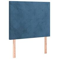 Boxspring met matras fluweel donkerblauw 90x200 cm - thumbnail