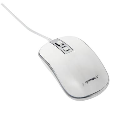 4-knops optische muis, USB, wit/zilver