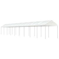 Prieel met dak 20,07x2,28x2,69 m polyetheen wit - thumbnail