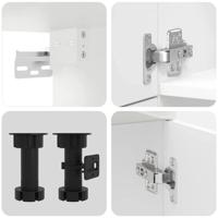 7-delige Keukenkastenset Kalmar bewerkt hout glanzend wit - thumbnail